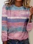 Casual Ombre Regular Fit Crew Neck Long Sleeve Shirt