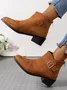 Plain Autumn Faux Suede Chelsea Boots