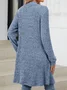 Casual Pocket Stitching Ribbing Kimono