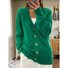 Yarn/Wool Yarn Casual Pocket Stitching Loose Cardigan