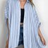 Women's Half Sleeve Shirt Summer White Striped Shirt Collar Daily Going Out Casual Top