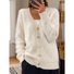 Yarn/Wool Yarn Casual Pocket Stitching Loose Cardigan