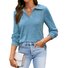 Women's Long Sleeve Blouse Spring/Fall Blue Plain Shirt Collar Daily Going Out Casual Top