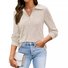 Women's Long Sleeve Blouse Spring/Fall Blue Plain Shirt Collar Daily Going Out Casual Top