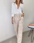 Shawl Collar Casual Two-Piece Set