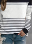 Striped print round neck casual Sweatshirt