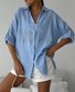 Women's Long Sleeve Shirt Spring/Fall White Plain Shirt Collar Daily Going Out Casual Top