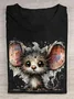 Funny Mouse Printed Round Neck T-shirt