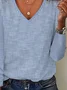 Striped V Neck Regular Fit Casual T-Shirt