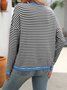 Loose Casual Color Block Yarn/Wool Yarn Sweater