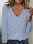 Striped V Neck Regular Fit Casual T-Shirt
