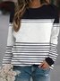 Striped print round neck casual Sweatshirt