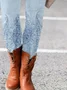 Ethnic pattern printed tight leggings