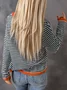 Loose Casual Color Block Yarn/Wool Yarn Sweater