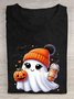 Fun Halloween Pumpkin Printed Round Neck T-shirt