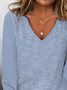 Striped V Neck Regular Fit Casual T-Shirt