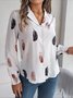 Shirt Collar Casual Leaf Loose Shirt