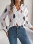 Shirt Collar Casual Leaf Loose Shirt