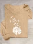 Dandelion Printed Casual Long Sleeve T-Shirt