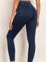 Denim Tight Plain Casual Leggings