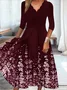 Floral Casual V Neck Dress