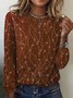 Casual Crew Neck Abstract T-Shirt