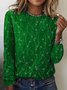Casual Crew Neck Abstract T-Shirt