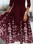 Floral Casual V Neck Dress