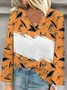 Casual V Neck Halloween Loose Blouse