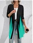 Casual Ombre Crew Neck Loose Jacket