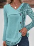 Buttoned Casual Jersey Blouse