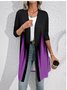 Casual Ombre Crew Neck Loose Jacket