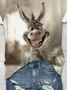 Casual Loose Jersey Donkey T-Shirt
