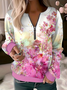 Casual Floral Crew Neck Loose Sweatshirt