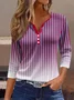Loose Casual Striped Jersey T-Shirt
