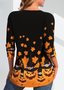 Loose Casual Jersey Halloween Blouse