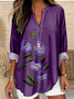 Women's Purple Flower Print Alzheimer's Awareness Support Shirt