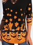 Loose Casual Jersey Halloween Blouse
