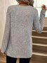 Lace Plain Casual Knitted T-Shirt