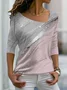 Asymmetrical Collar Casual T-Shirt