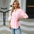 Women's Half Sleeve Shirt Summer White Plain V Neck Balloon Sleeve Daily Going Out Casual Top