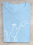 Casual Crew Neck Dog T-Shirt