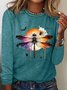 Halloween dragonfly printed casual T-shirt