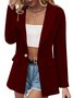 Tweed Loose Casual Plain Blazer