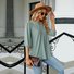 Women's Half Sleeve Shirt Summer White Plain V Neck Balloon Sleeve Daily Going Out Casual Top