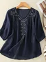 Casual Embroidery Patterns Shirt