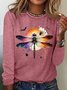 Halloween dragonfly printed casual T-shirt