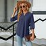 Women's Half Sleeve Shirt Summer White Plain V Neck Balloon Sleeve Daily Going Out Casual Top