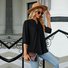 Women's Half Sleeve Shirt Summer White Plain V Neck Balloon Sleeve Daily Going Out Casual Top