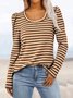 Casual Striped Jersey T-Shirt